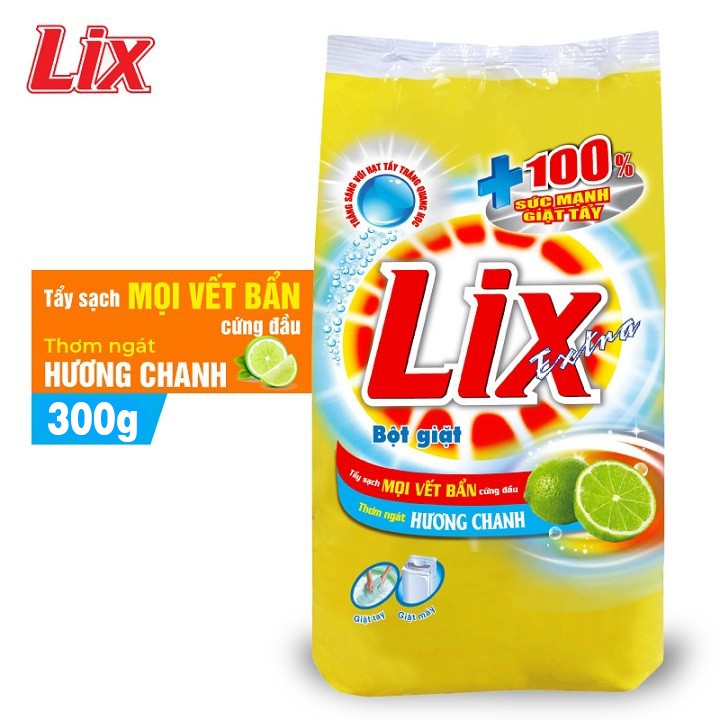 [FreeShip HCM] Bột giặt Lix hương Chanh 300g - gói nhỏ tiện dụng